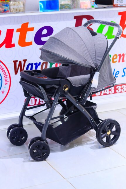 Premium Baby Stroller with Canopy & Storage Basket