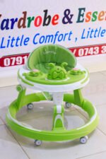 Green Adjustable Baby Walker with Activity Tray