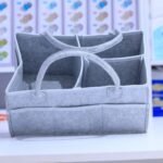 Multi-Compartment Baby Diaper Organizer Caddy with Handles