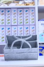 Multi-Compartment Baby Diaper Organizer Caddy with Handles - Image 3