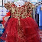 Girls’ Red & Gold Embroidered Princess Dress