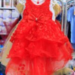 Elegant Baby Girl Red Dress with Bow